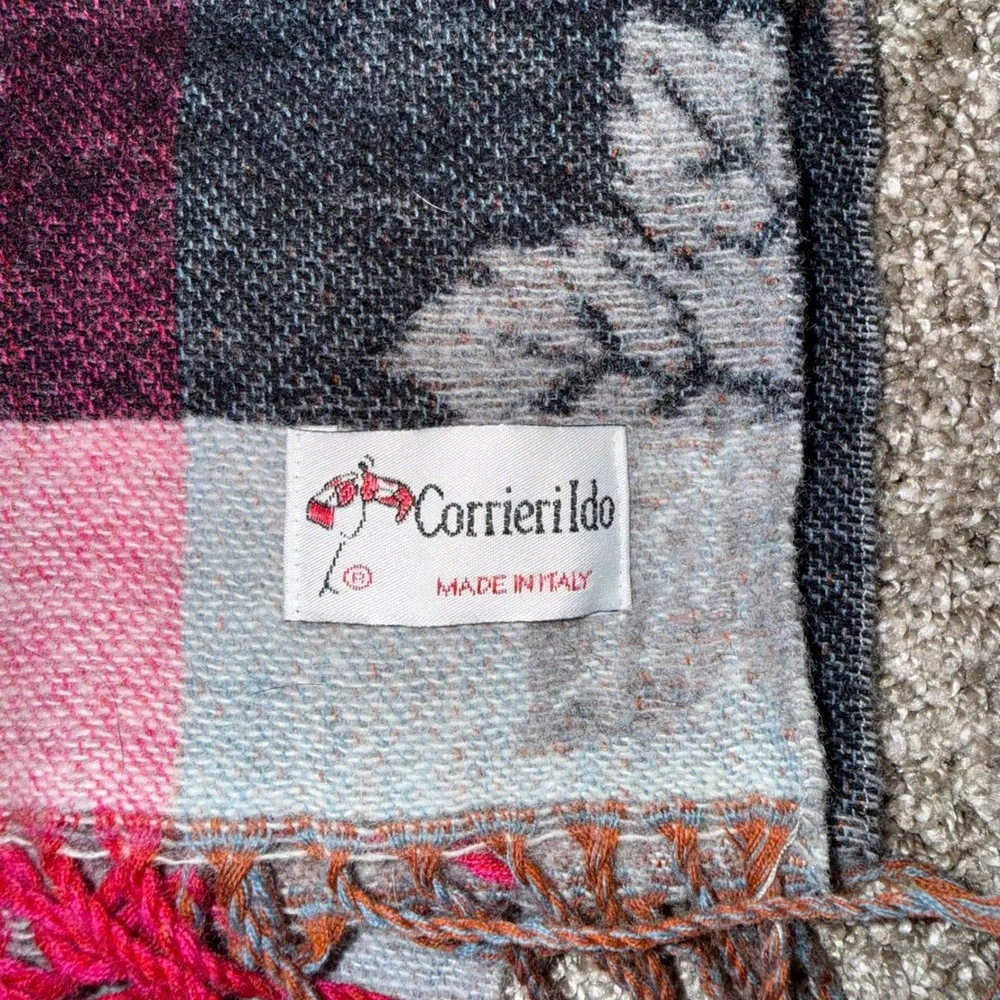 Corrierildo Floral Wool Shawl Womens OS Multicolor Excellent Made in Italy Wrap